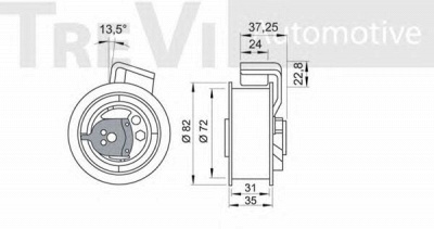 TREVI AUTOMOTIVE td1334 -  Натяжной ролик, ремень ГРМ